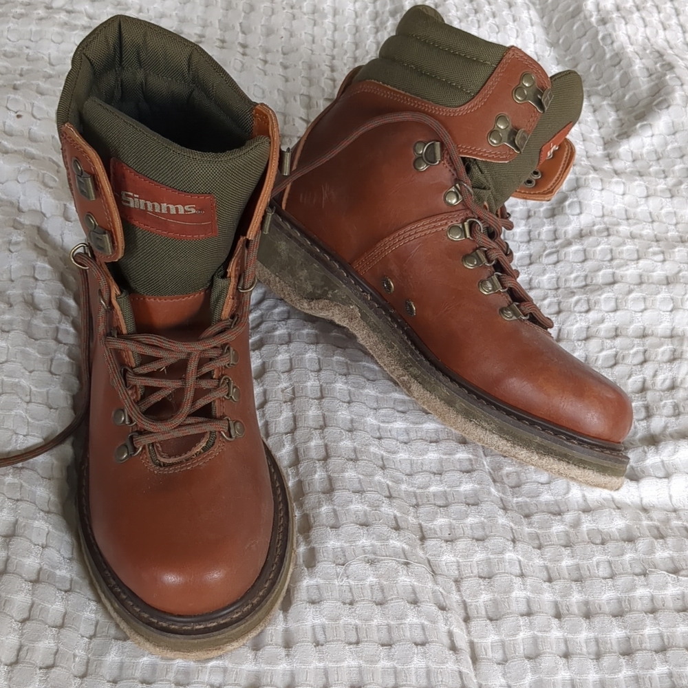 SIMMS Freestone Felted Fishing Wading Boots Size 8 Brown